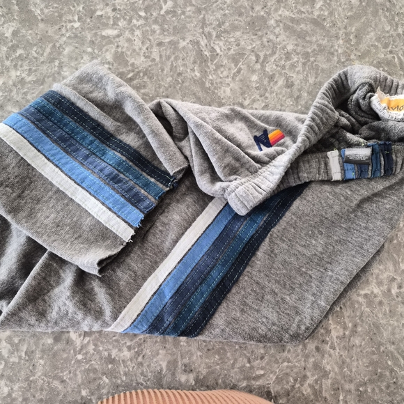 Aviator Nation Grey Sweatpants with Blue Stripe Detail, Size M - Picture 3 of 4